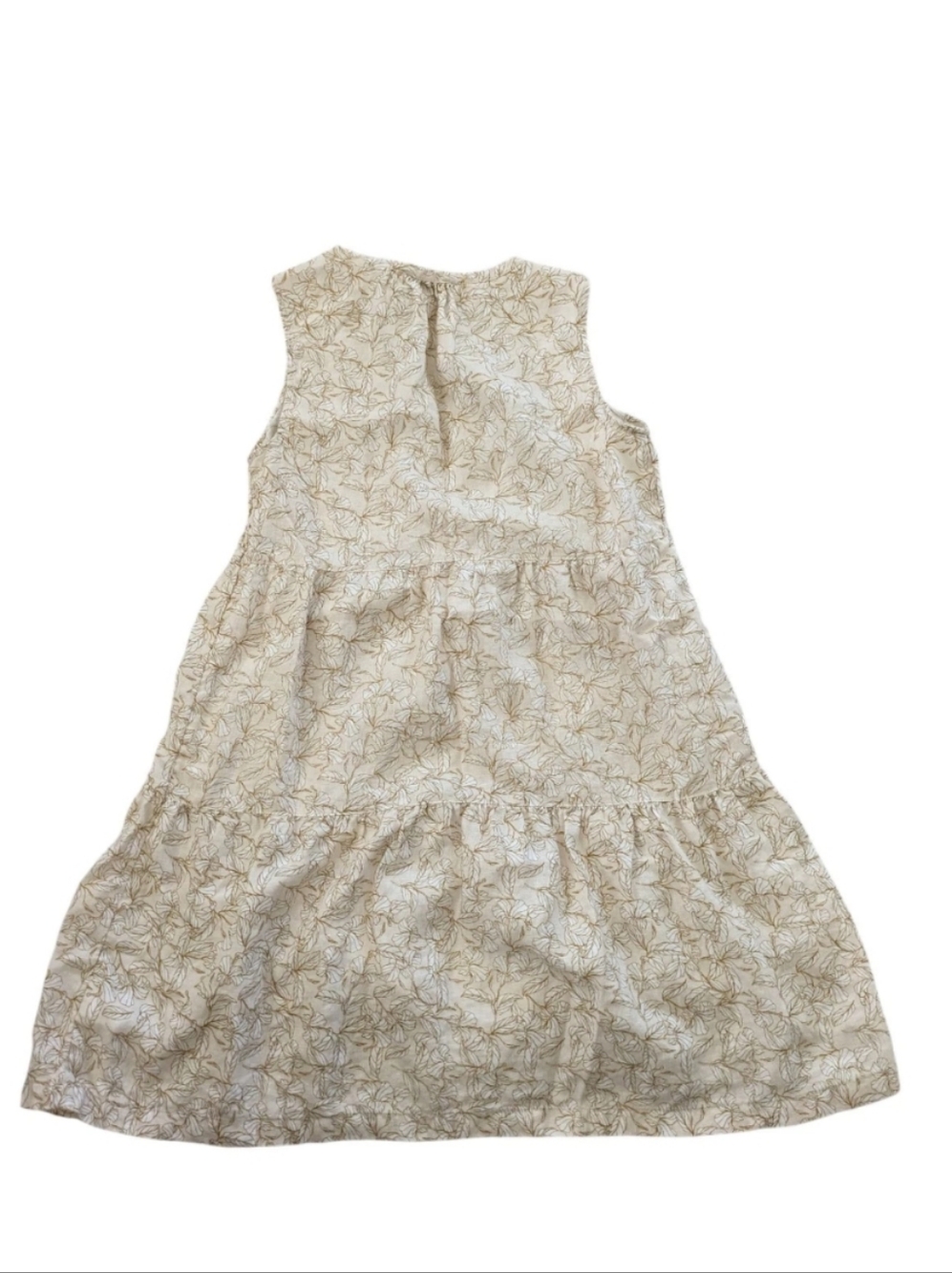 Rachel Zoe Linen Baby Doll Dress V-Neck Sleeveless Floral Beige Womens XS - Picture 5 of 5